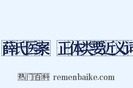 薛氏医案·正体类要近义词是什么意思的图片